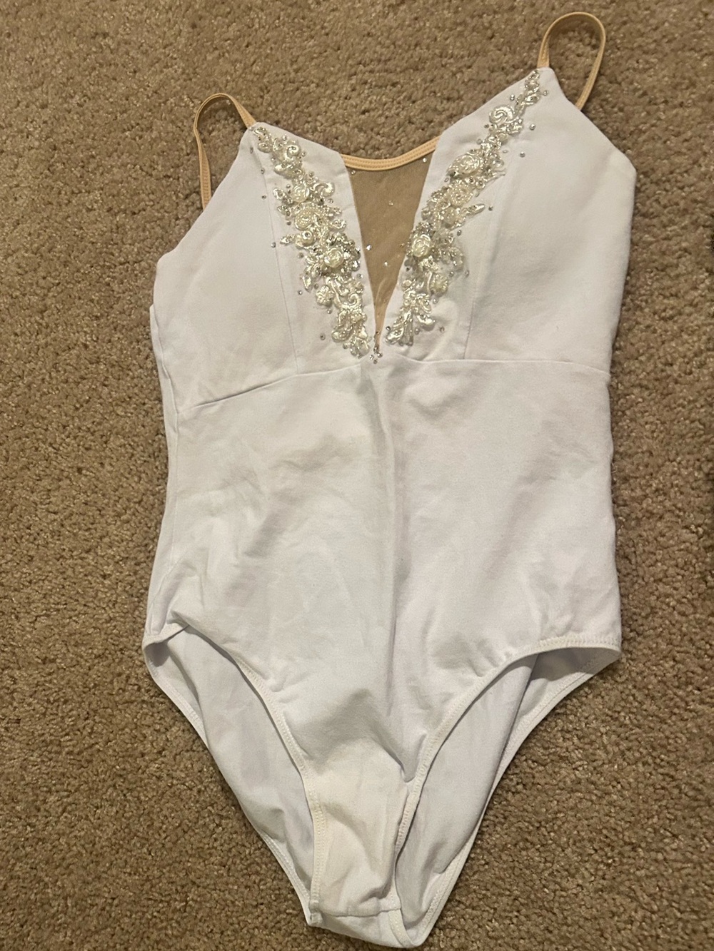 White Embellished Women’s Ballet Leotard